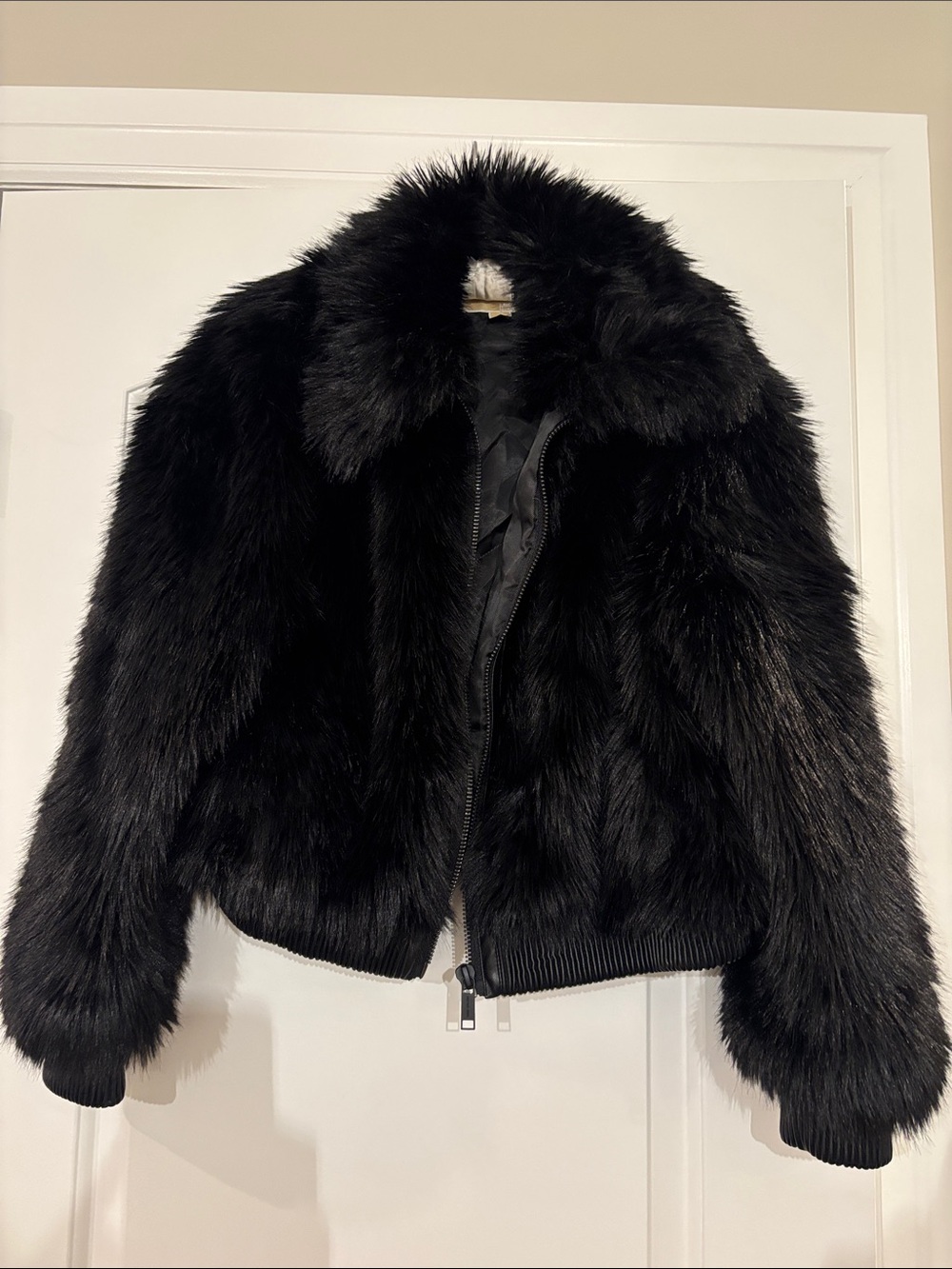 MICHAEL Michael Kors Black Faux Fur Teddy Jacket
